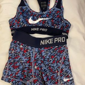 Nike Pro Sports Bra and Shorts